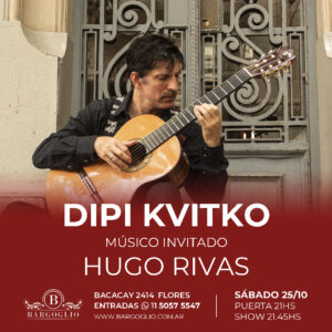 DIPI KVITKO en concierto<br>Sábado 25/10<br>Puerta 21 hs Show 21.45 hs