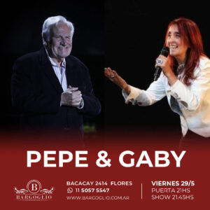 PEPE & GABY<br>José "Pepe" Colángelo, piano<br>Gaby Rey, voz<br>Viernes 29/5<br>Puerta 21 hs Show 21.45 hs